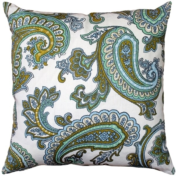 Pillow Decor   - Tuscany Linen Forest Paisley Throw Pillow 22x22