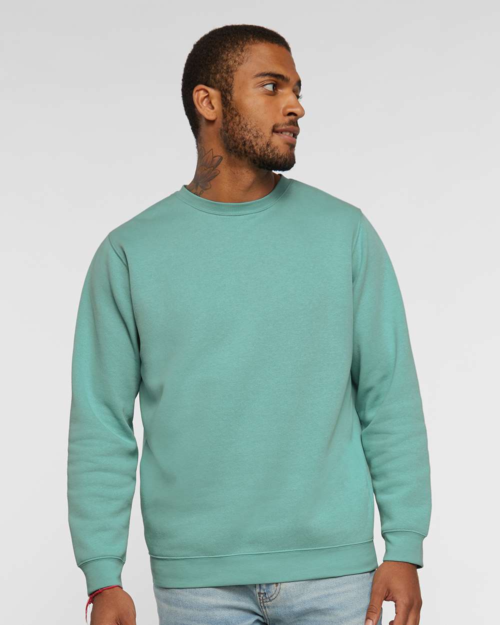 LAT Adult Crewneck Fleece Sweatshirt – Unisex 3-End Fleece, Ribbed Cuffs, Back Locker Patch