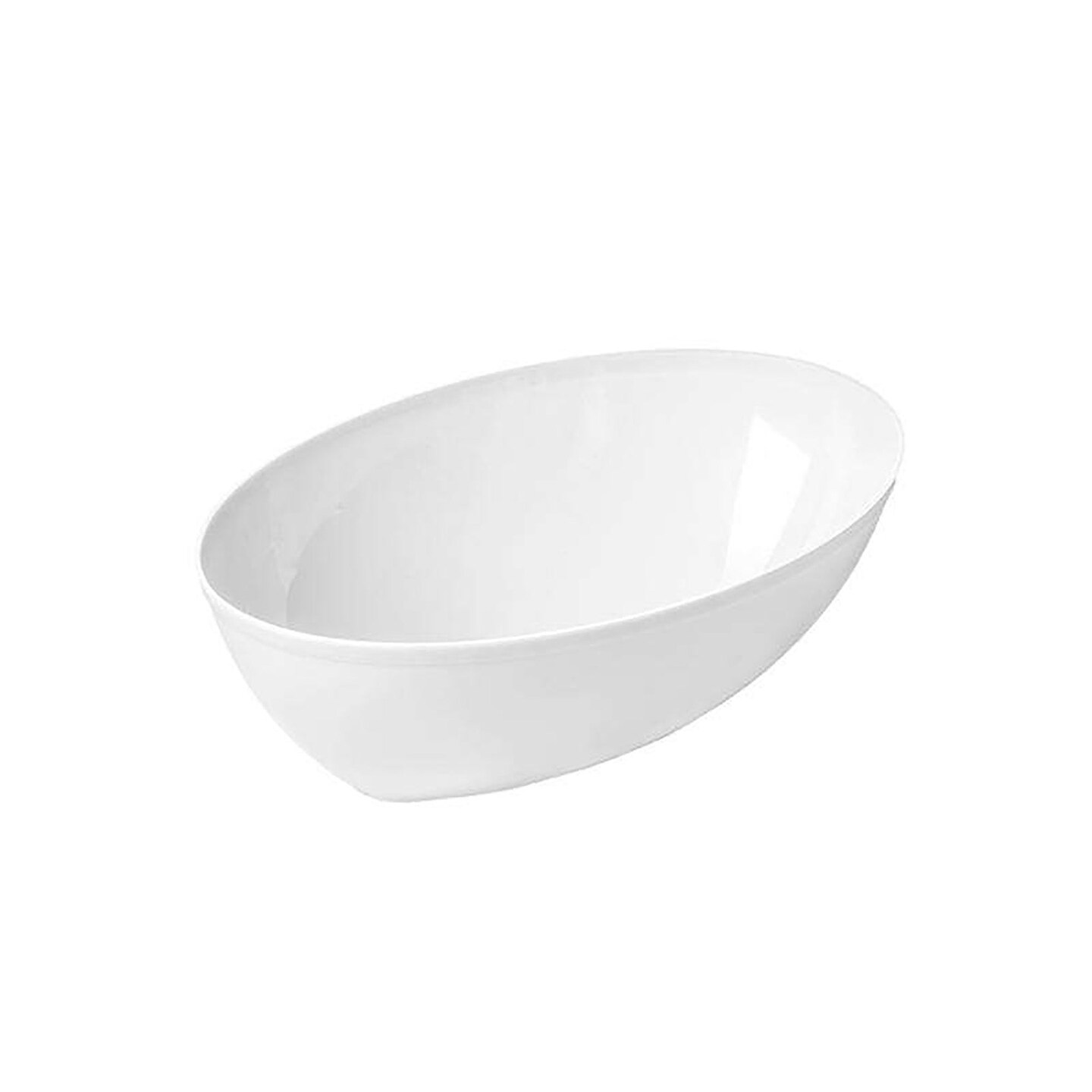 White Oval Plastic Serving Bowls - 2 Quarts (24 Bowls)