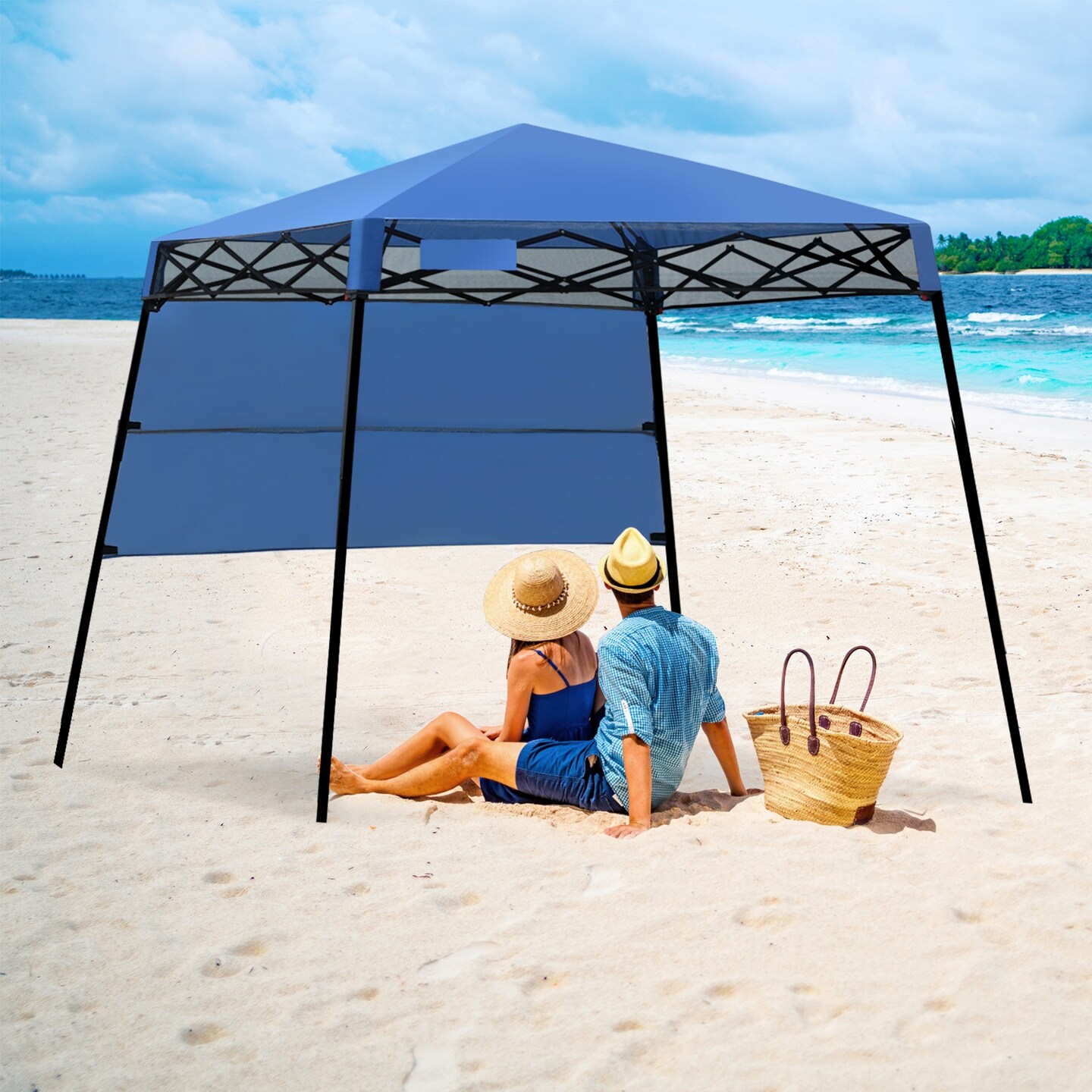 7 x 7 Feet Sland Adjustable Portable Canopy Tent with Backpack