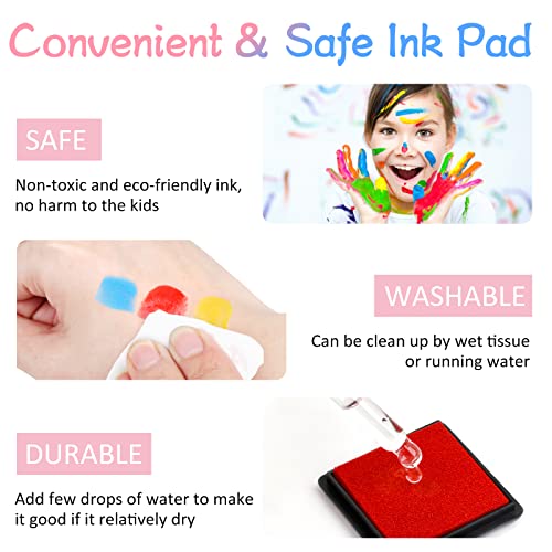  Fstaor 20 Colors Washable Ink Pads for Kids Rubber Stamps,  Finger Print Crafts Stamp Pad for Kids, Paper, Scrapbooking, Fabric,Wood  (Pack of 20) : Arts, Crafts & Sewing
