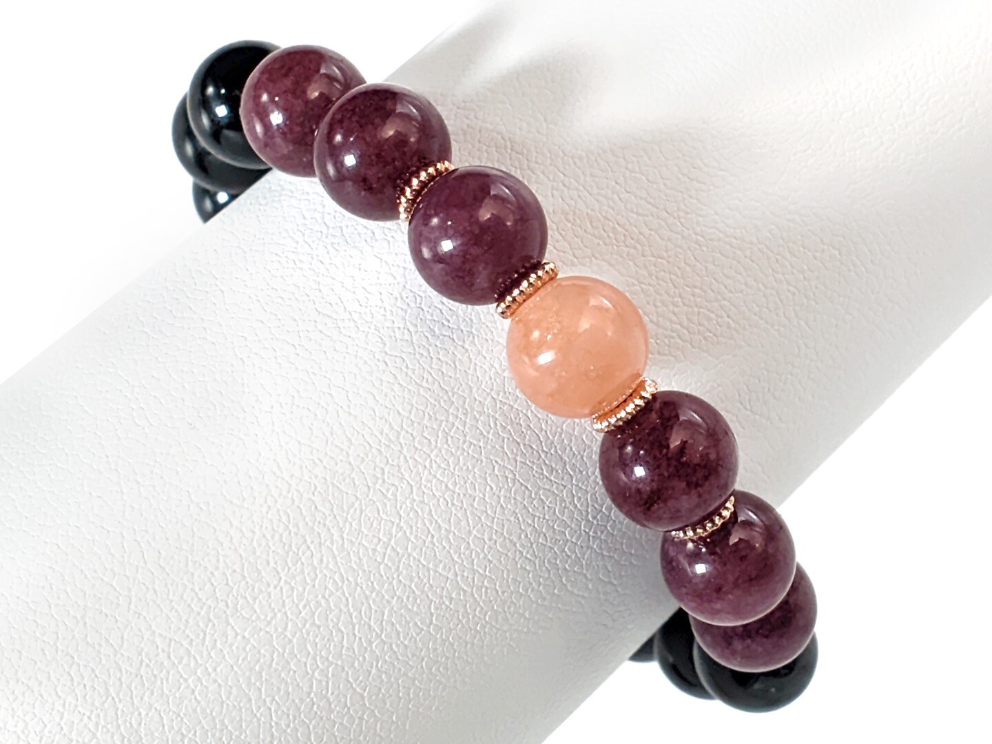 Purple Stone popular and Rose Gold Hematite Bracelet