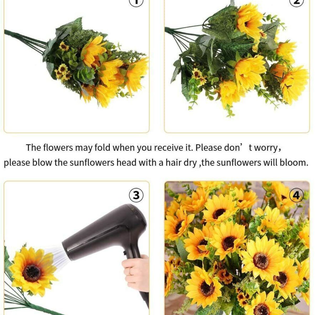 Artificial Silk Sunflower Bouquet for Home Decor