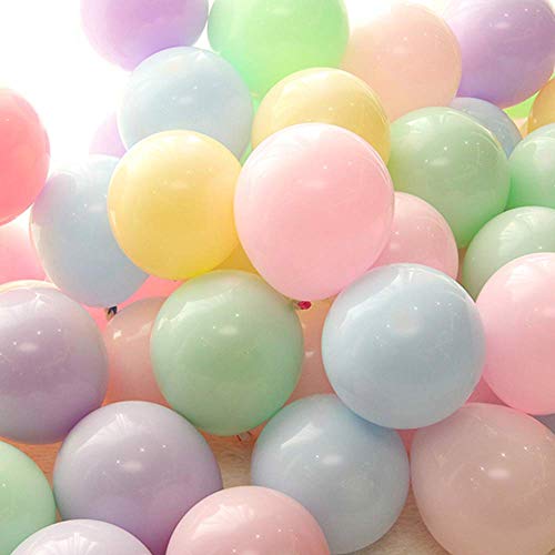 100 Pieces 10 Inch Pastel Balloons Spring Rainbow Colors, Macaron Assorted Colors Thick Mixed Color Balloon, MultiColored Latex Balloons for Birthday Party Wedding Baby Shower Decorations