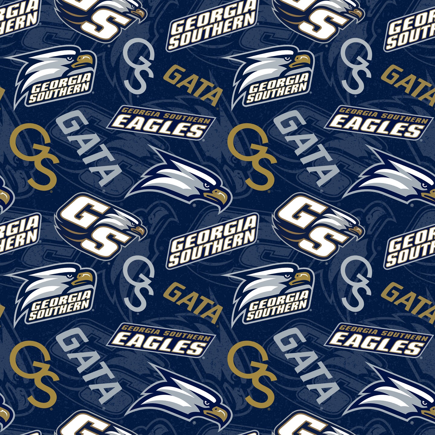 Sykel Enterprises-Georgia Southern University Cotton Fabric-Georgia Southern Eagles Tone On Tone Cotton Quilting Fabric