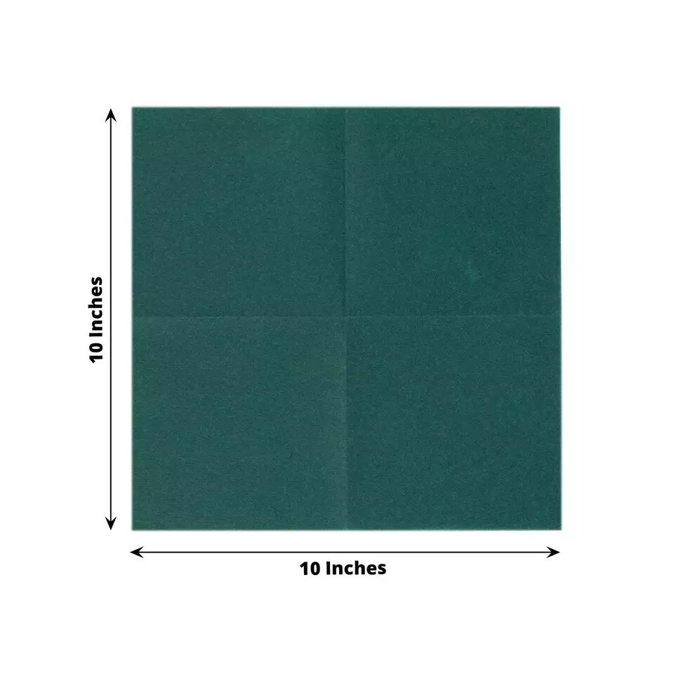 HUNTER GREEN 20 Square 10&#x22; x 10&#x22; Airlaid Paper Disposable Cocktail NAPKINS