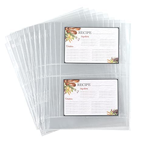 Samsill Recipe Card Page Protectors for 8.5 x 11 Recipe Binder, 4 x 6