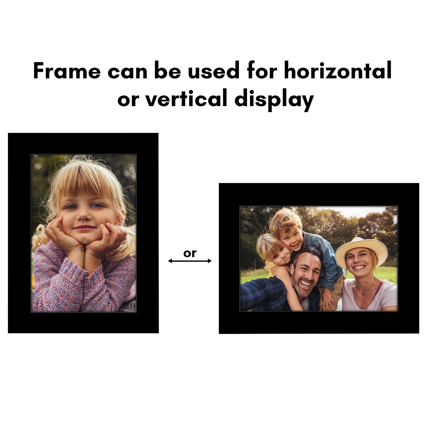 Americanflat 4x6 Modern Picture Frame - Set of 2 - Photo Frame for Wall Display - Shatter Resistant Glass - Adjustable Hanging Hardware - Includes Easel for Tabletop Display - Black