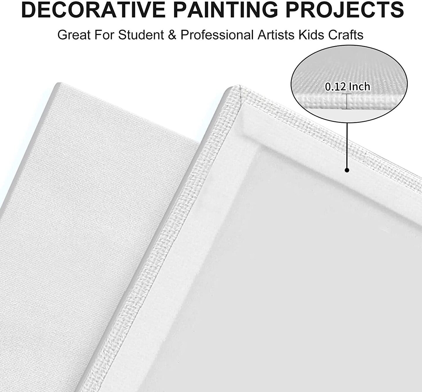 12 Pieces  8x10 Inch , 10 oz Double Primed Acid-Free 100% Cotton Paint Canvases for Painting, Blank Flat Canvas Board for Acrylics Oil Watercolor Tempera Paints