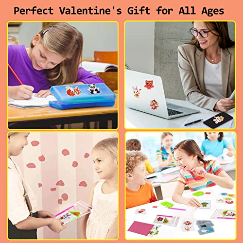 Valentines Day Cards for Kids - 28pcs Diamond Painting Kits+ 28pcs Valentines Cards, Kids Valentines Day Cards with 7 Different Gem Stickers for School Classroom Valentine&#x27;s Gifts Exchange Decorations