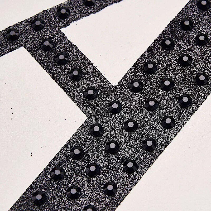 4" tall BLACK Letter B Self-Adhesive Rhinestones GEM STICKERS