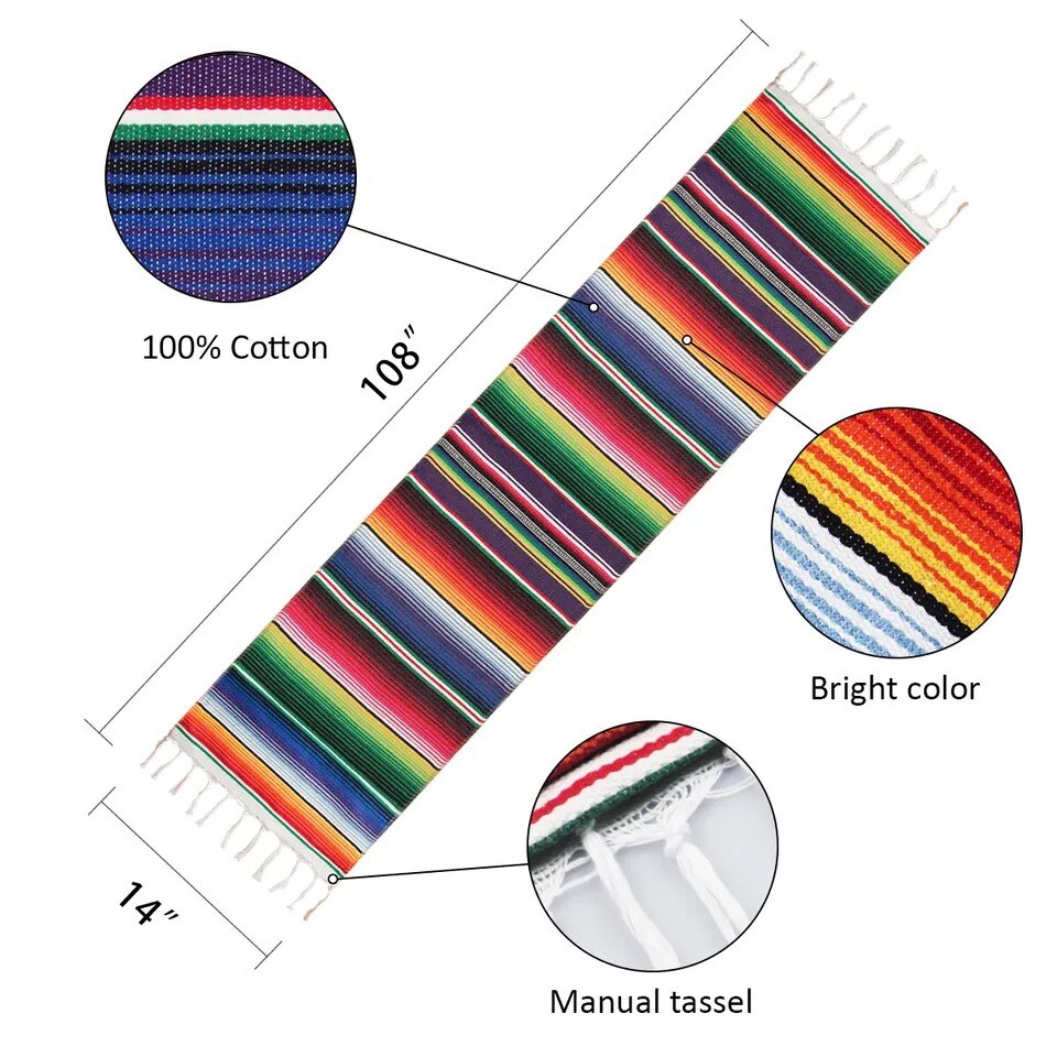 2-Pack Mexican Serape Table Runners