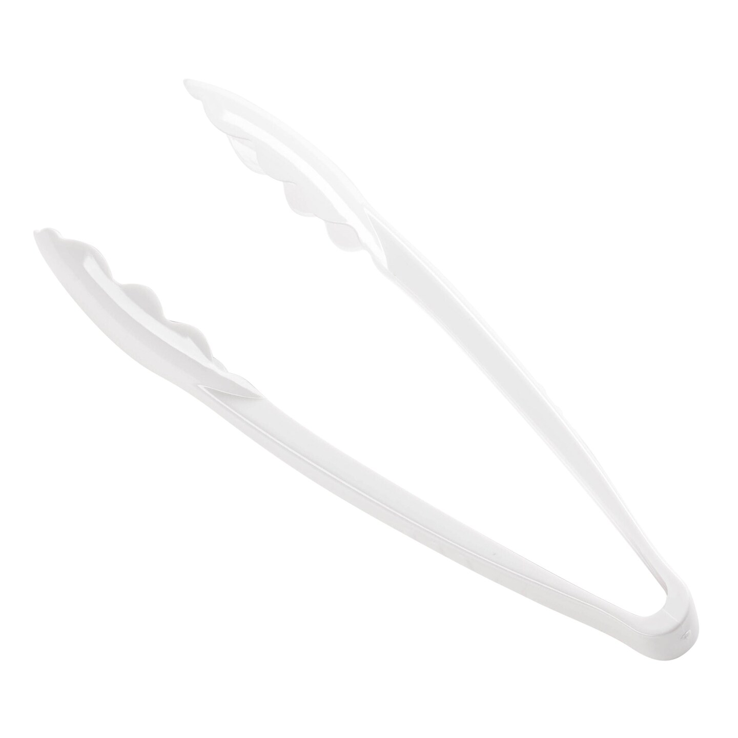 White Disposable Plastic Serving Tongs - 9&#x22; (48 Tongs)