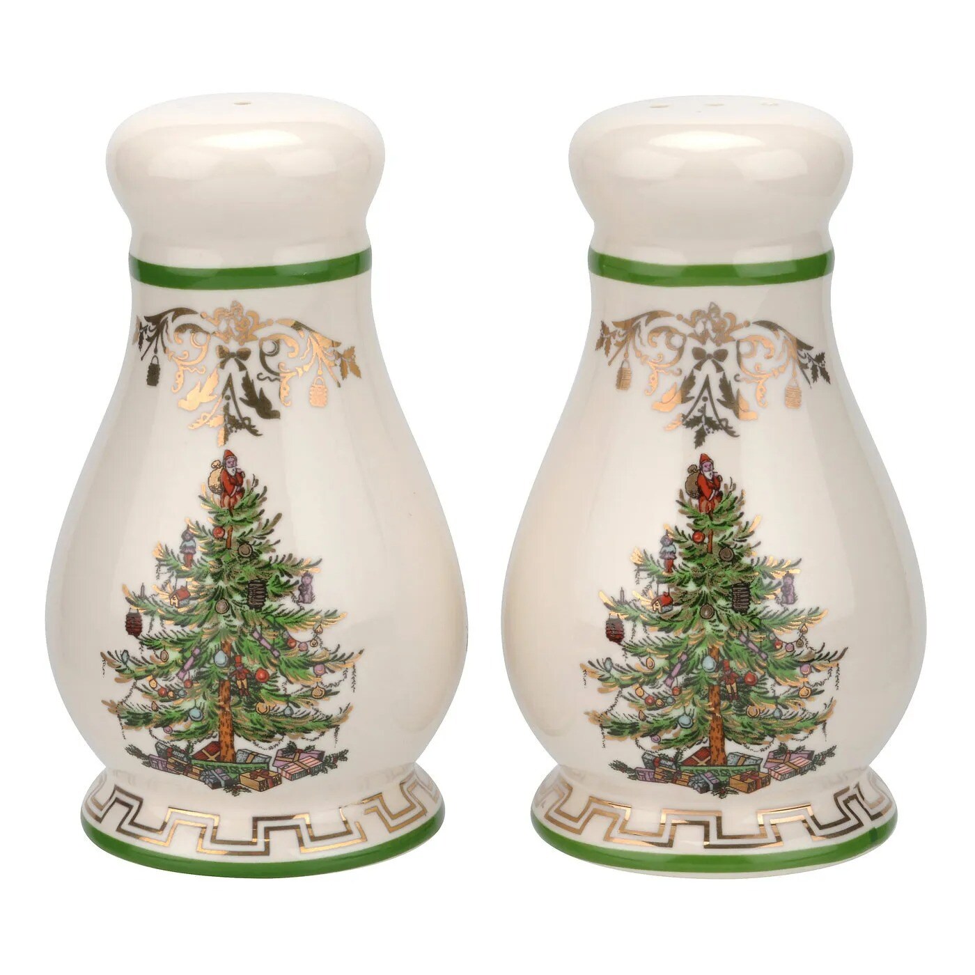 Spode Christmas Tree Gold Collection Salt Pepper Shaker, 4 Inch