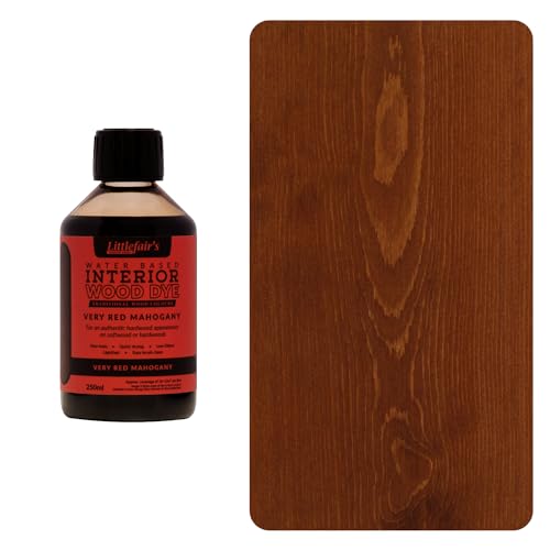 Littlefair's Wood Stain - 8.5oz/250ml - Indoor Furniture Stain - Light &  Dark Finishes - Special Non Toxic & Eco Friendly Formula - Easy Clean Wood  Stain for Crafts - Color: Very Red Mahogany