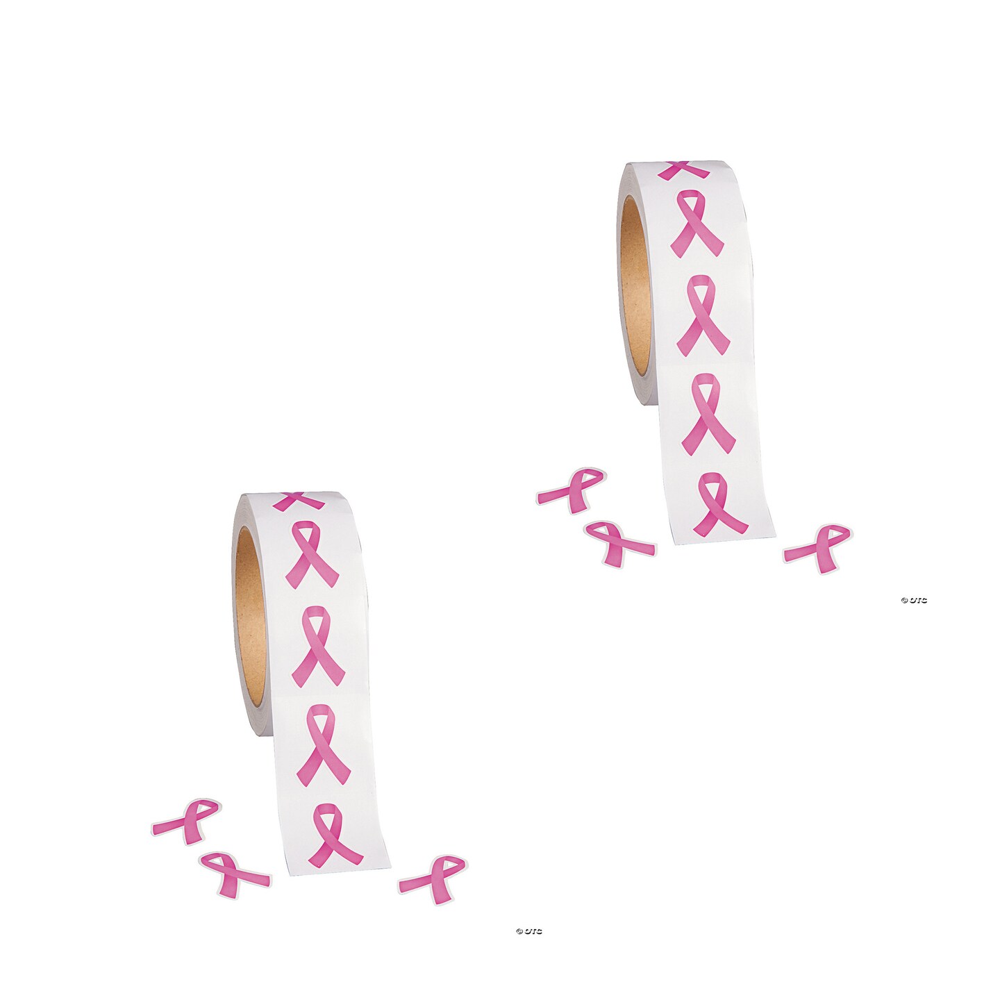 Bulk Pink Ribbon Sticker Roll 500 Pc.