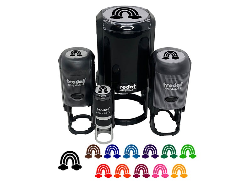 Cute Rainbow Clouds Peace Love Self-Inking Rubber Stamp Ink Stamper for Stamping Crafting Planners