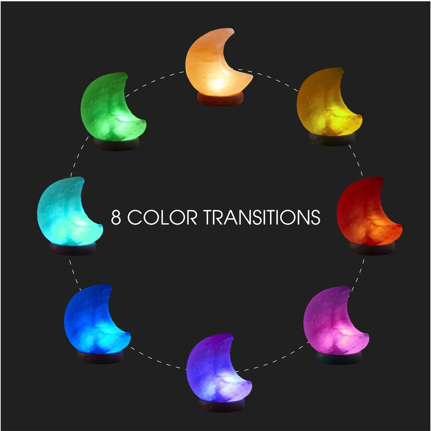 Shayan Moon Salt Lamp 8 Color Modes