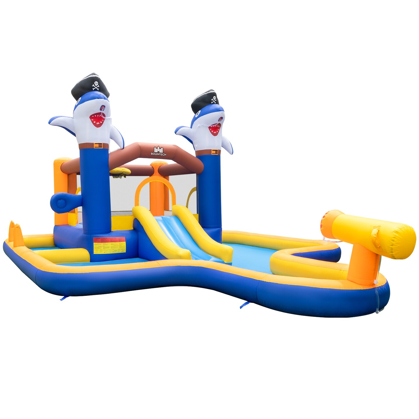 7-in-1 Water Slide Park With Splash Pool And Water Cannon Without Blower