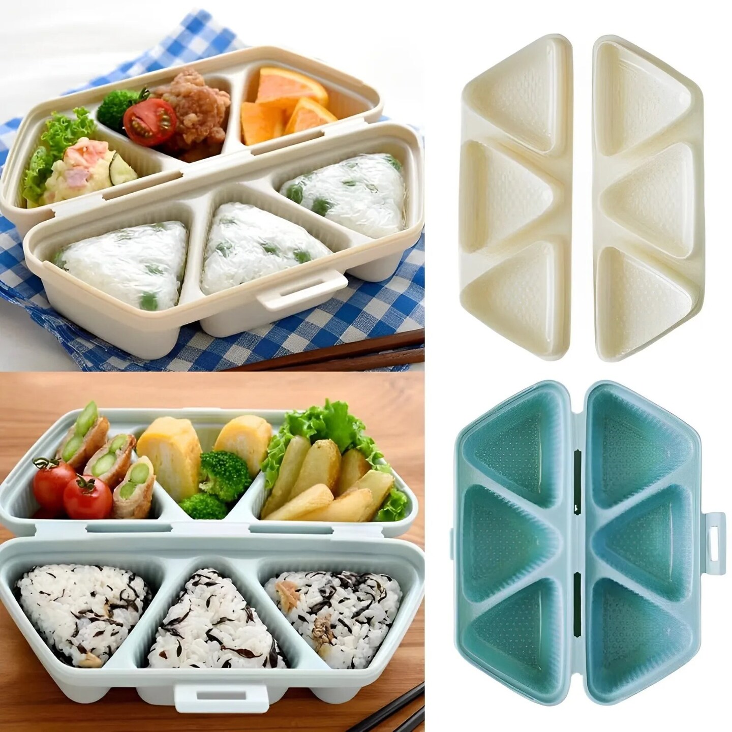 6 Cell Triangle Rice Ball Bento Press Maker