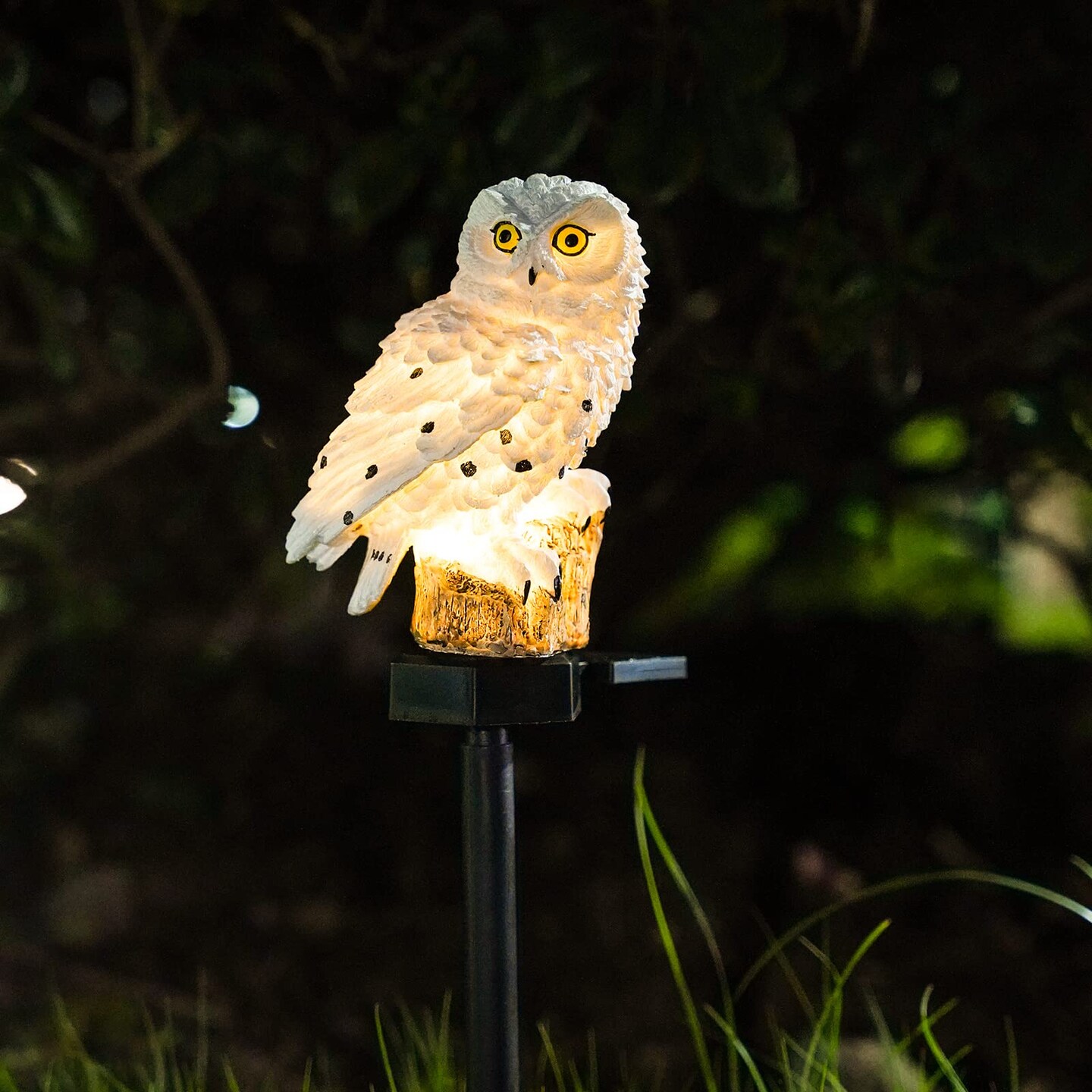 Garden Solar Light Outdoor Decor, Resin Owl Solar LED Light with Stake, Animal Waterproof Light for Flower Fence Lawn Passage Walkway Courtyard Party Decoration, Owl