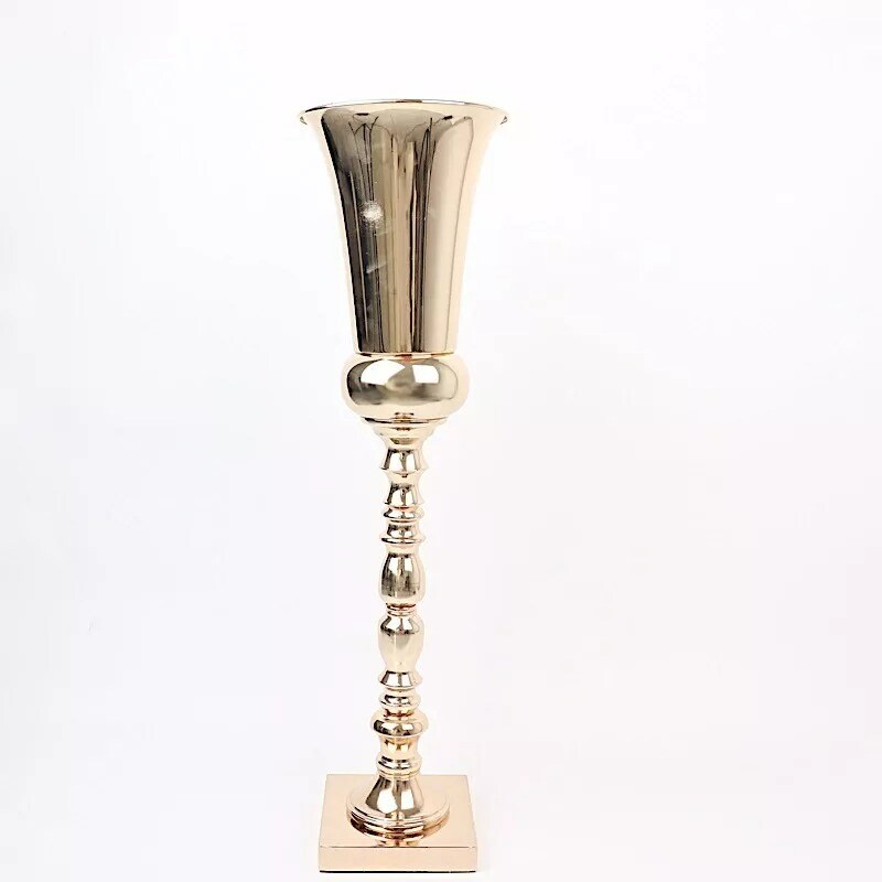 Silver Aluminum Goblet Inspired Hammered Vase