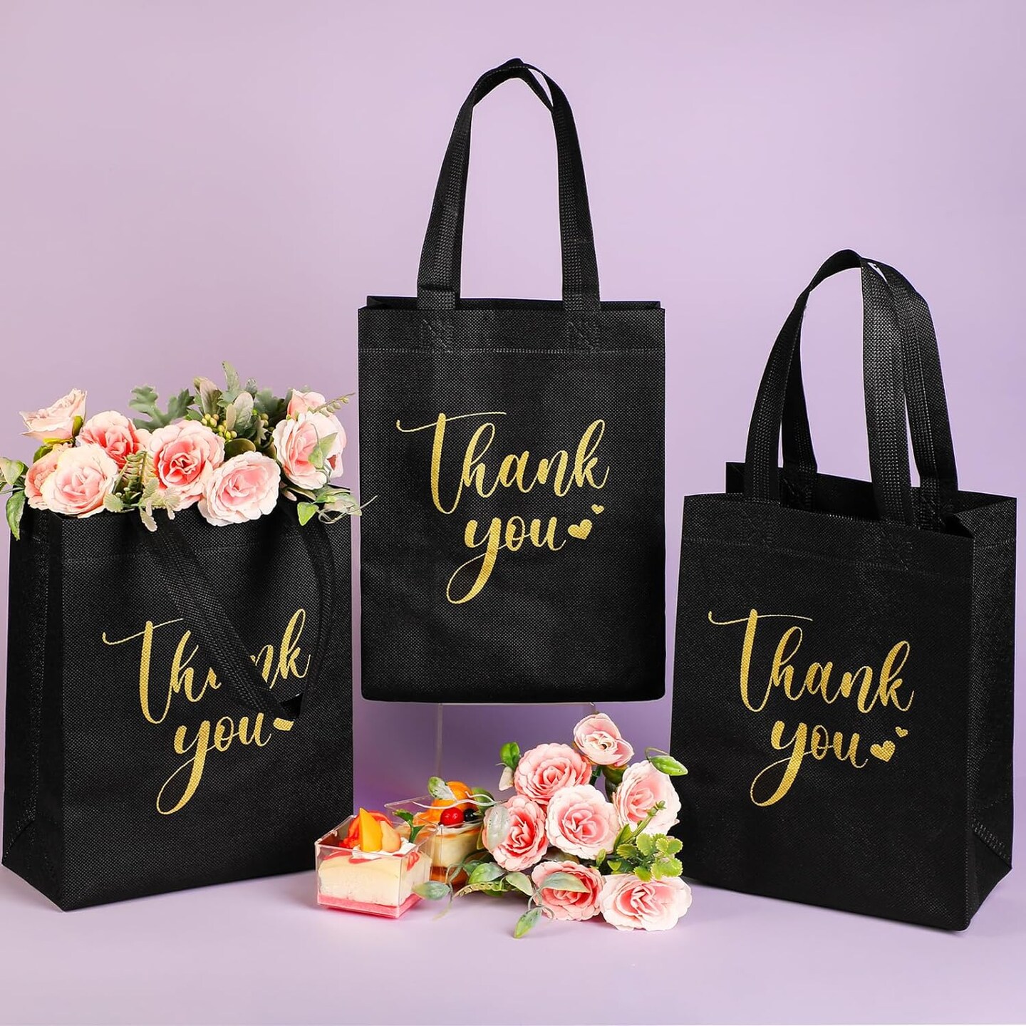 30-Pieces Reusable Thank You Gift Bags with Handles