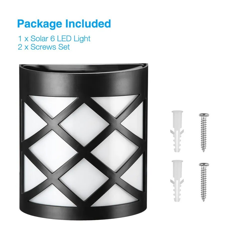 Outdoor Solar 6LED Deck Lamp Path Garden Patio Pathway Stairs Step Fence Light