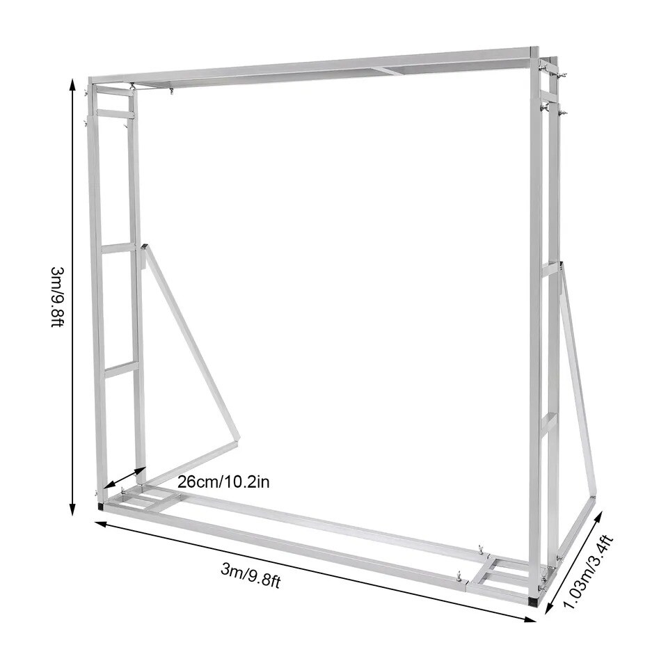 9.8ft Metal Wedding Flower Arch Framework Photography Backdrop Stand Heavy Duty