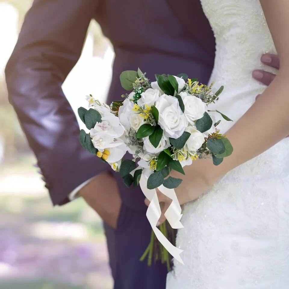 Wedding Artificial Flowers Bouquet Bridesmaid Flower Bridal Hand Flowers Bride
