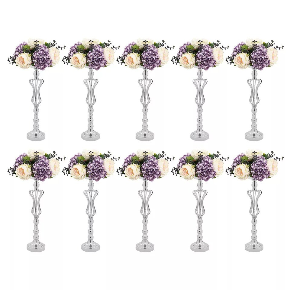 10 Pcs Metal Wedding Centerpieces Flowers Vase Pillar Candle Holder Rack 21.7&#x22;