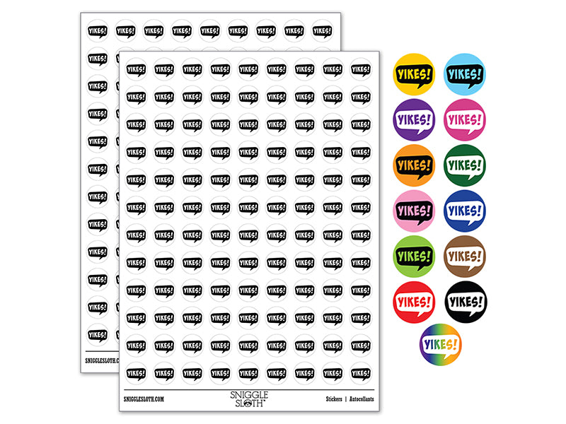 Yikes Callout Speech Bubble 200+ 0.50&#x22; Round Stickers