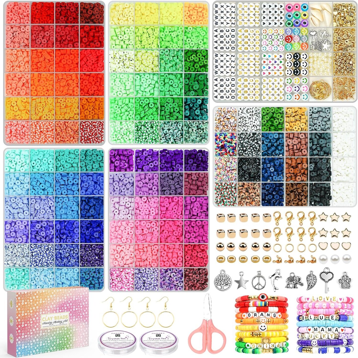 20,000 Pcs Clay Beads Bracelet Making Kit