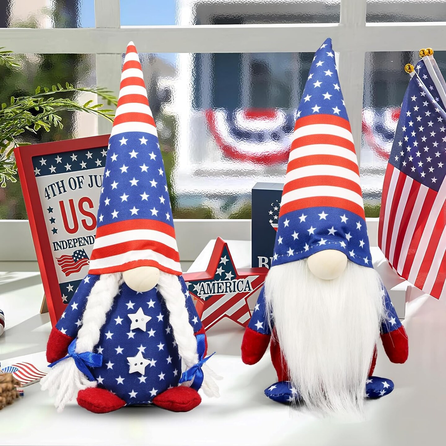 4th of July Decorations - Patriotic Gnomes Decorations for Home