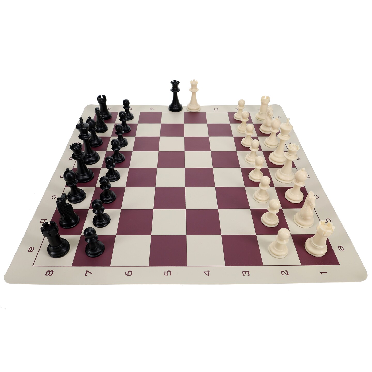 WE Games Best Value Tournament Chess Set - Plastic Staunton Chess Pieces and Roll-Up Vinyl Chess Board