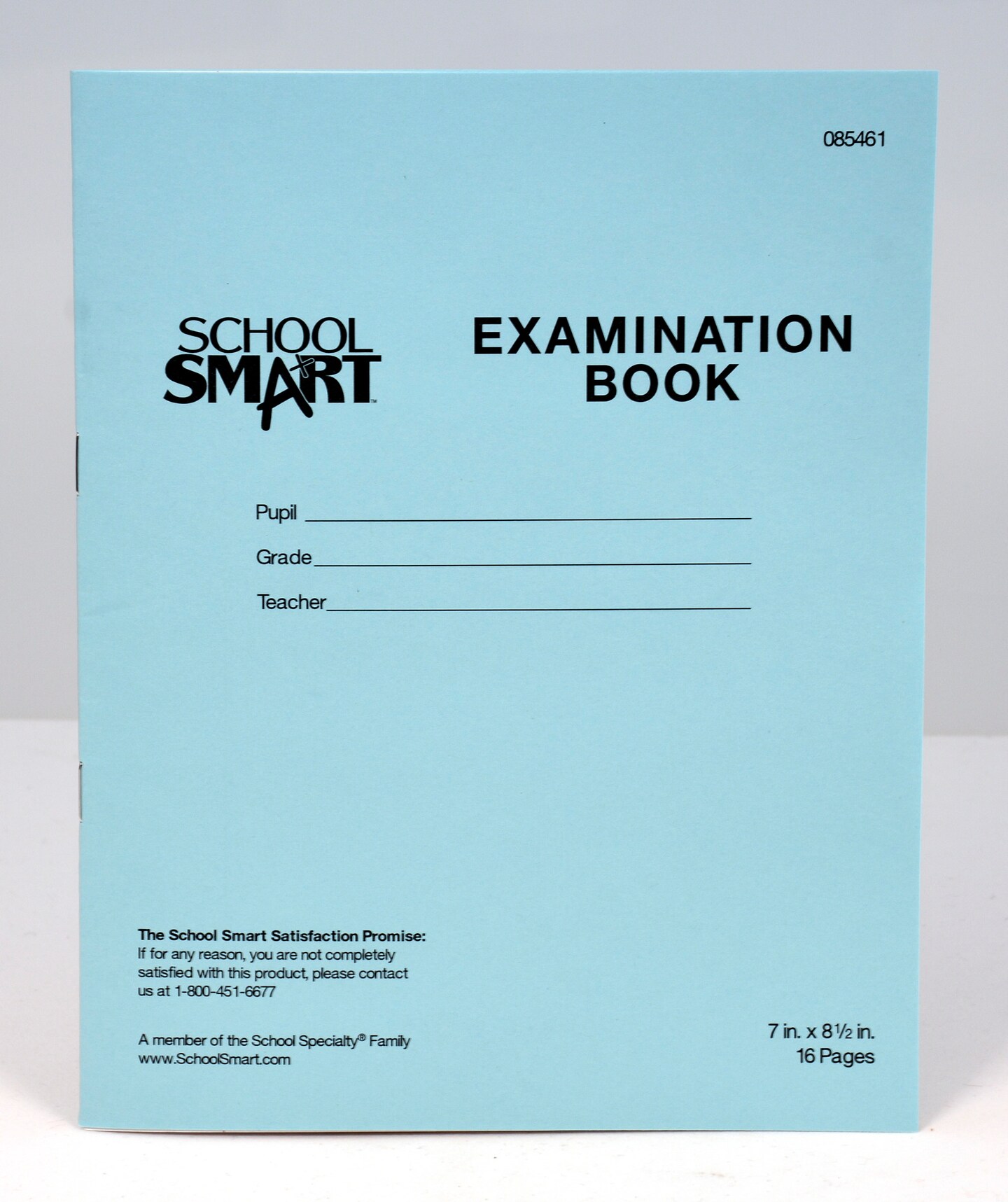 School Smart Examination Blue Books, 7 x 8-1/2 Inches, 16 Pages, Pack of 50