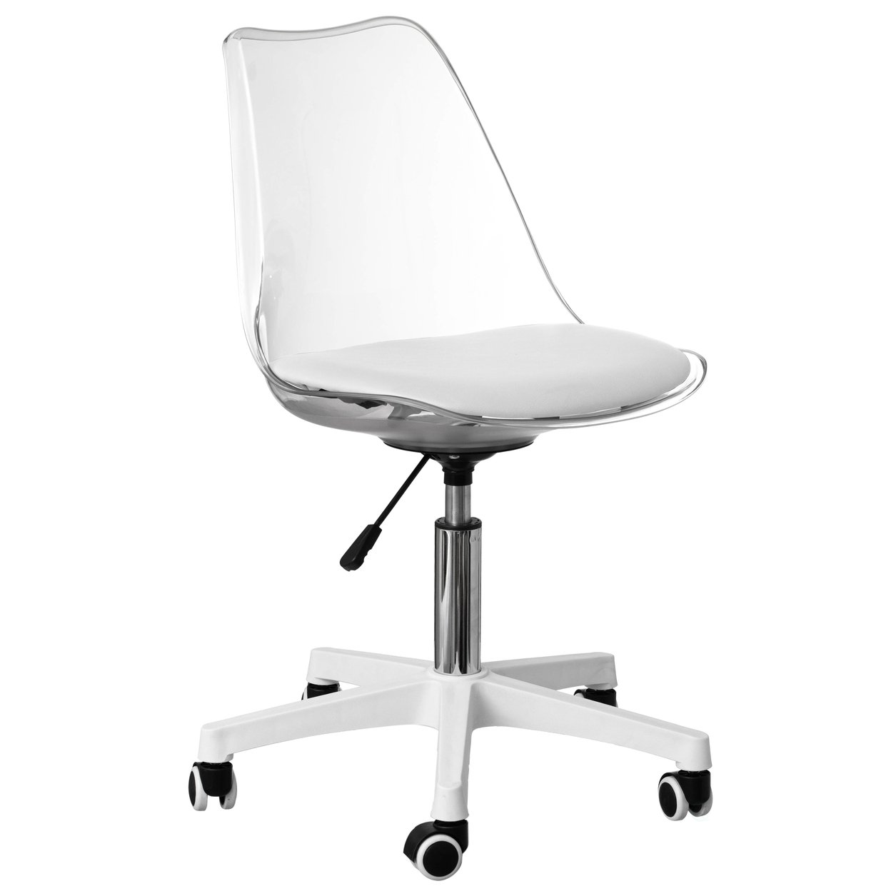 Acrylic Desk Chair Armless Office Chair Height Adjustable Rolling Chair Modern Ghost Chair Perfect For Home Office With