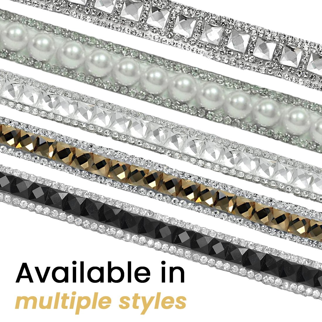 1/2&#x22; Hot Fix Pearl Rhinestone Banding Trim