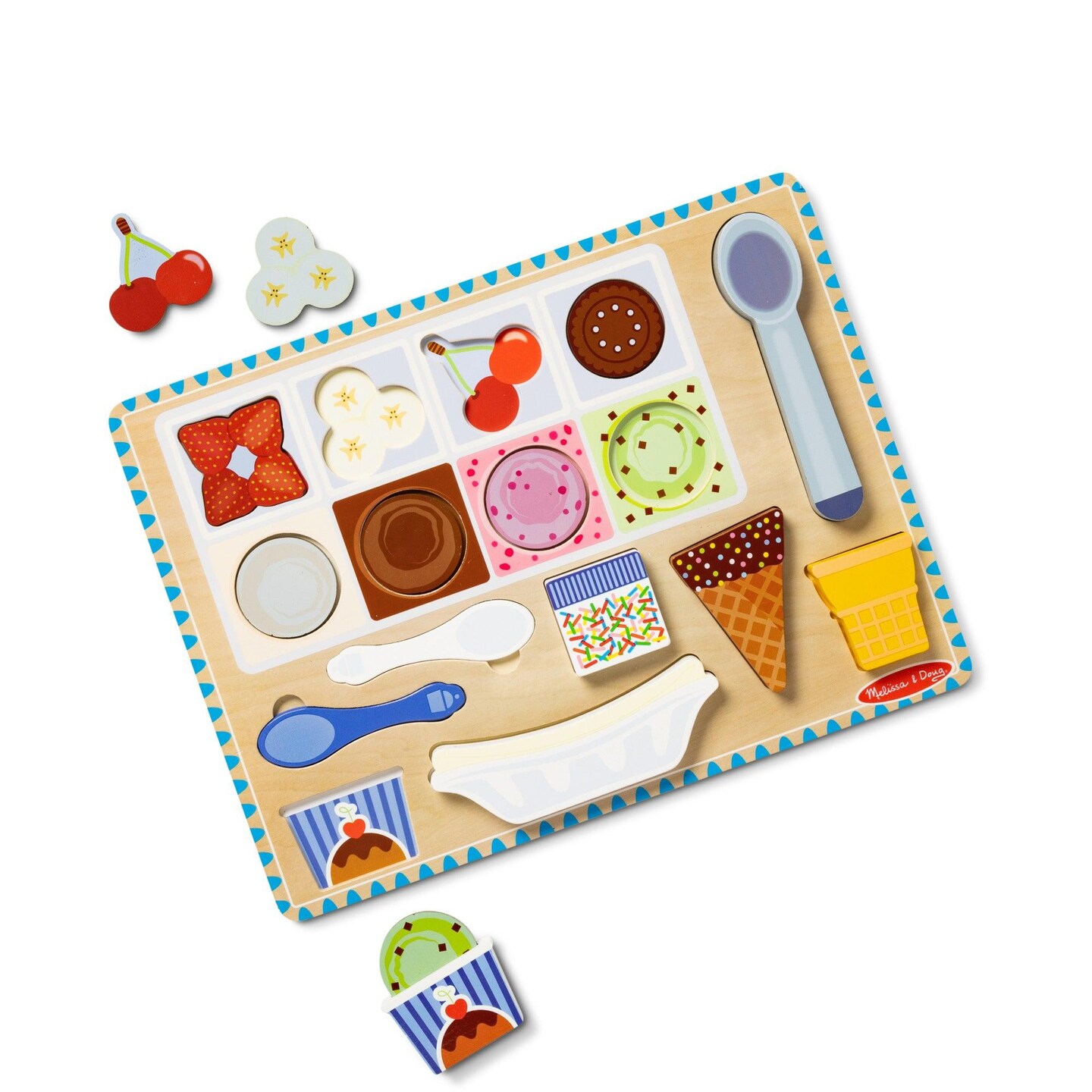 Wooden Magnetic Ice Cream Puzzle &#x26; Play Set