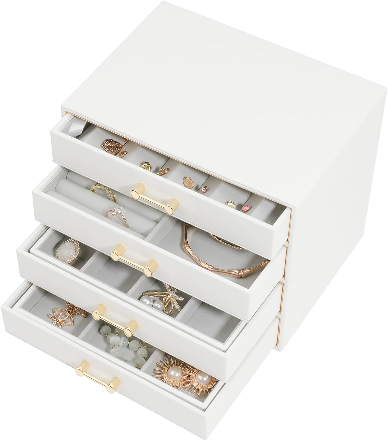 6-in-1 Stackable Jewelry Drawer Organizer with 4 Drawers