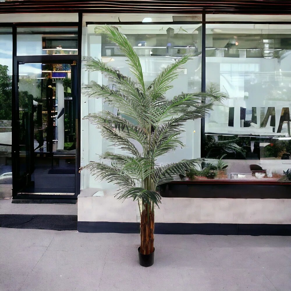 7-Foot Artificial Palm Tree Plant - Lifelike Indoor/Outdoor Fake Tropical Palm for Home Decor &#x26; Office Ambiance, Floral Home by Artificial Flowers