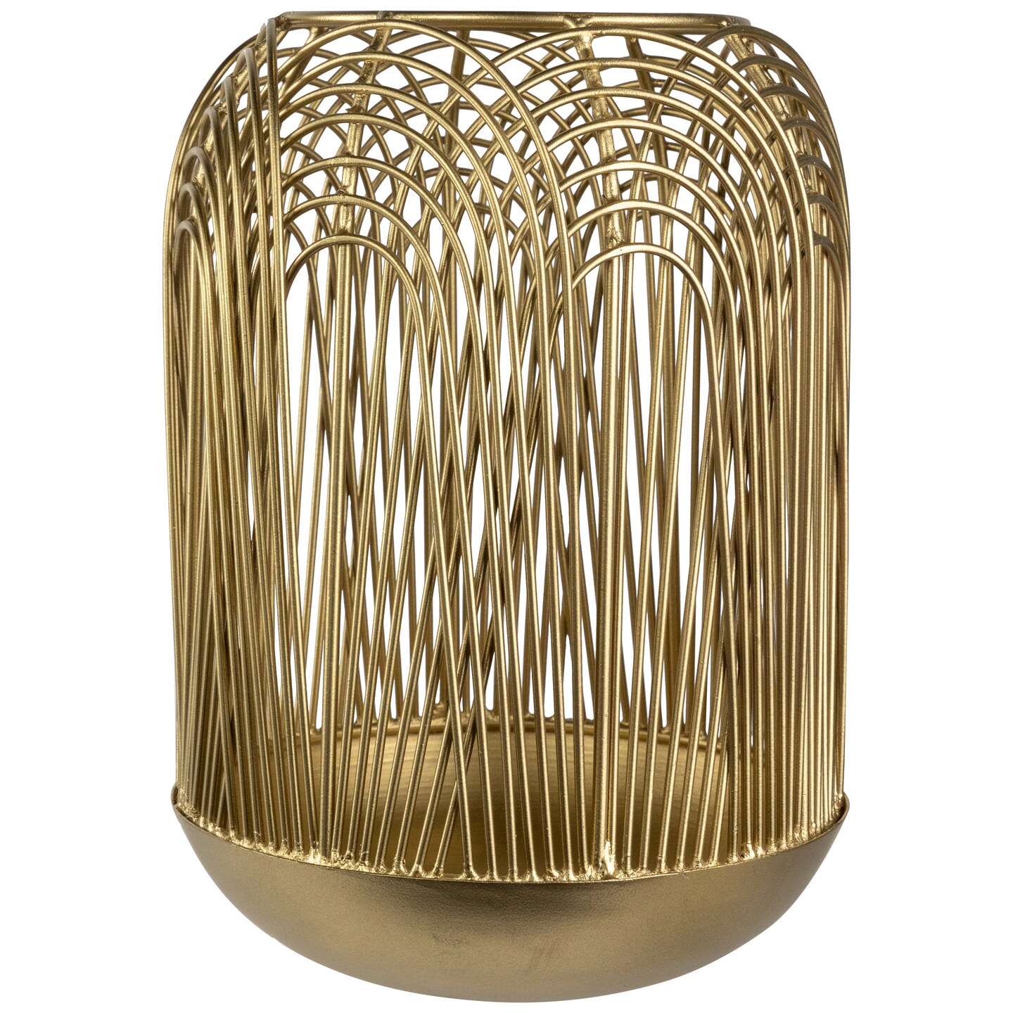 Northlight Medium Layered Iron Pillar Candle Holder - 10.5&#x22; - Brass Finish