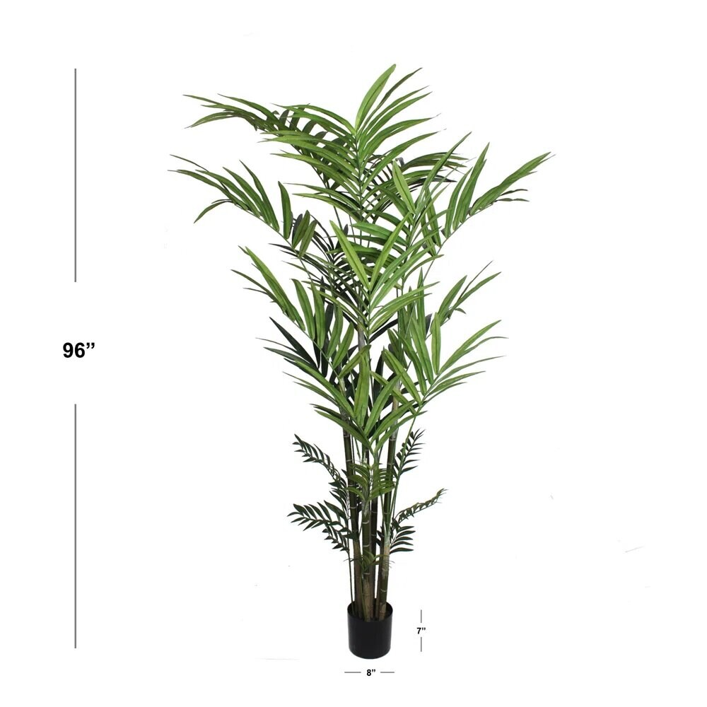 8' Artificial Kentia Palm Tree with 399 Leaves - Elegant Fake Indoor Plant in Decorative Pot, Perfect for Home or Office Decor, Floral Home by Artificial Flowers