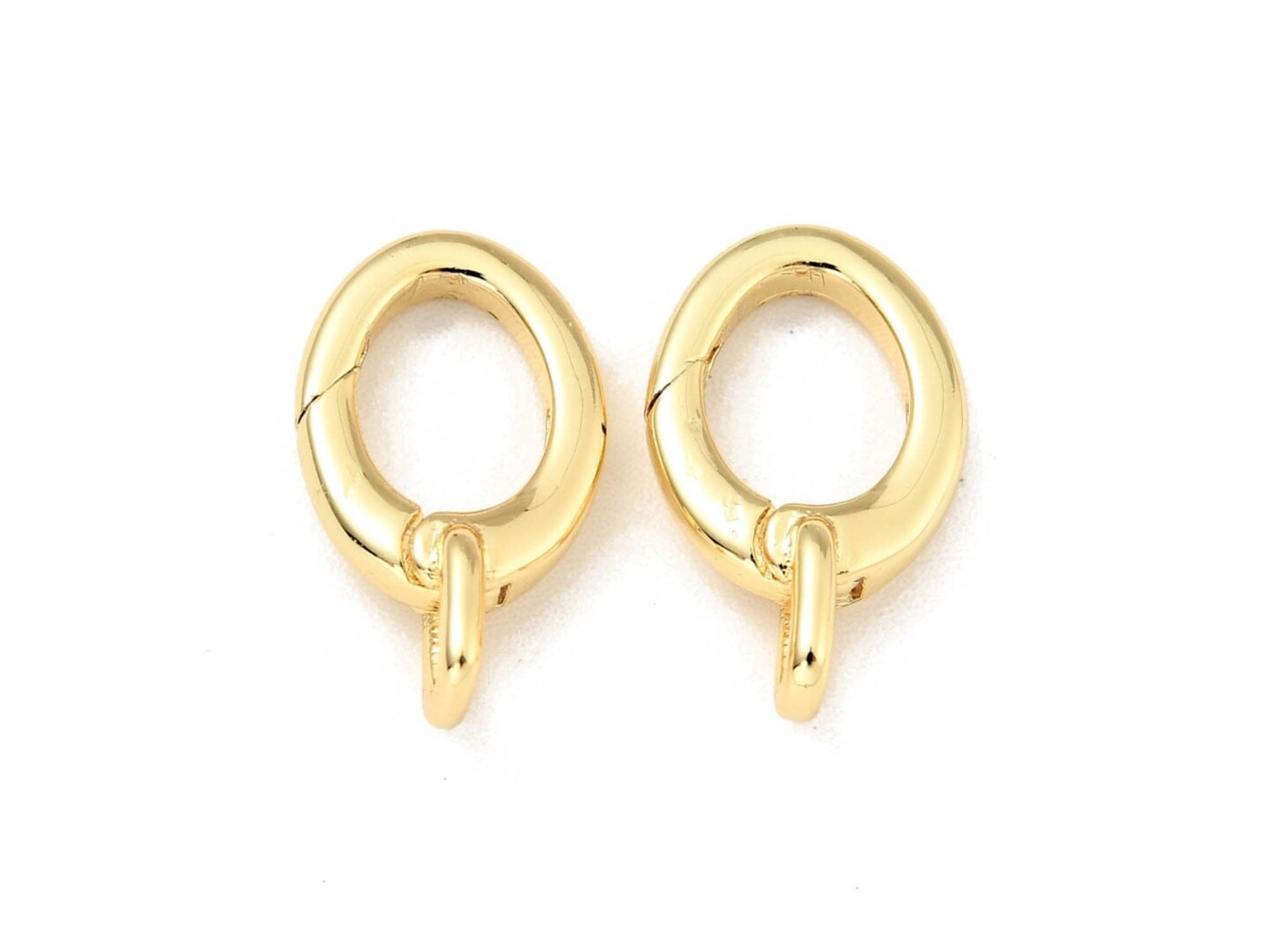 *5* 16x9mm 18k Gold Plated Oval Spring Ring Clasps
