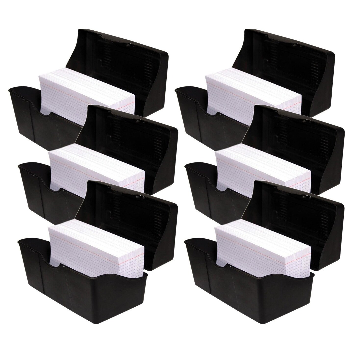 Black Index Card Holder, 4&#x22; x 6&#x22;, Pack of 6