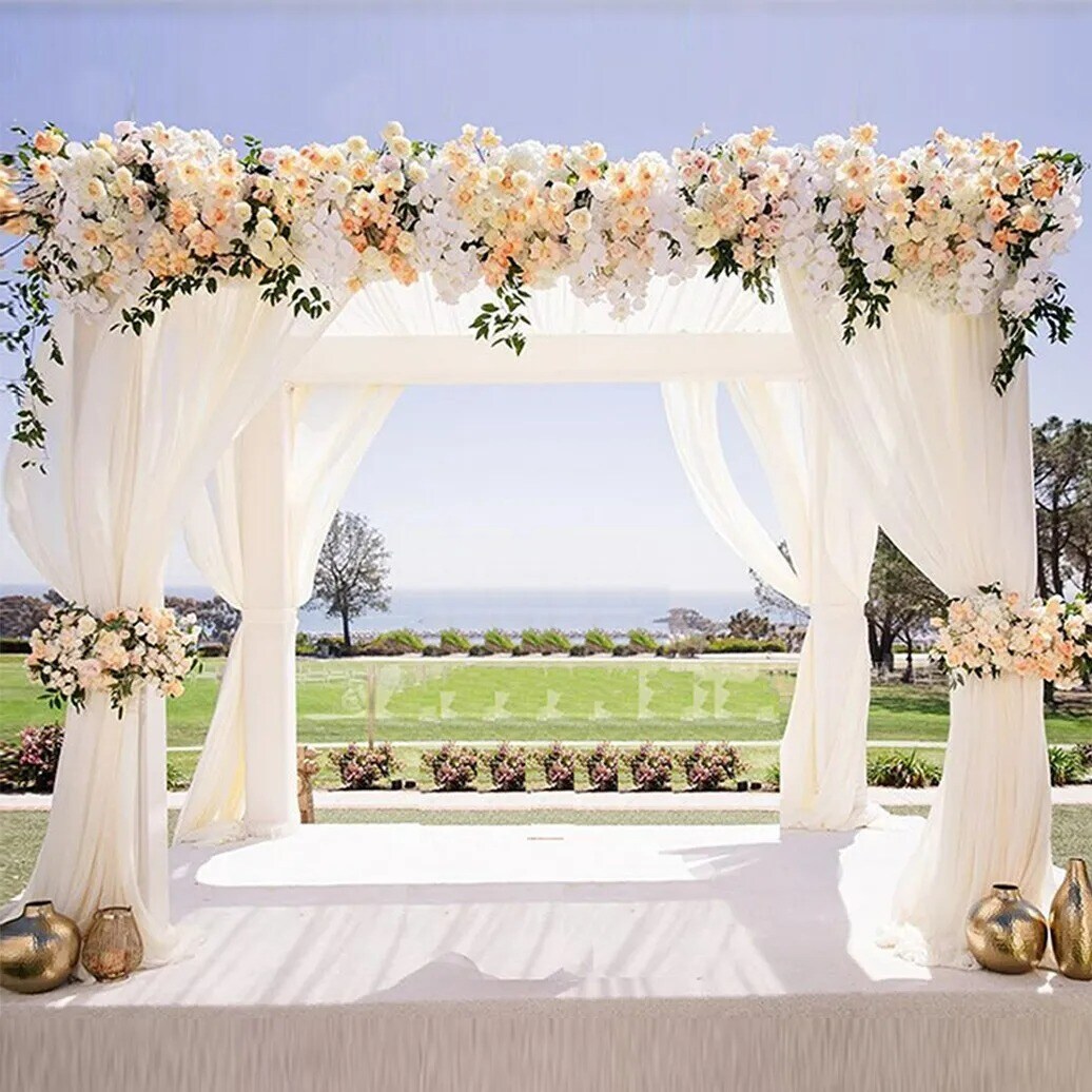 3M High Wedding Square Canopy/Chuppah/Arbor Drape Stand Wedding Piping Frame