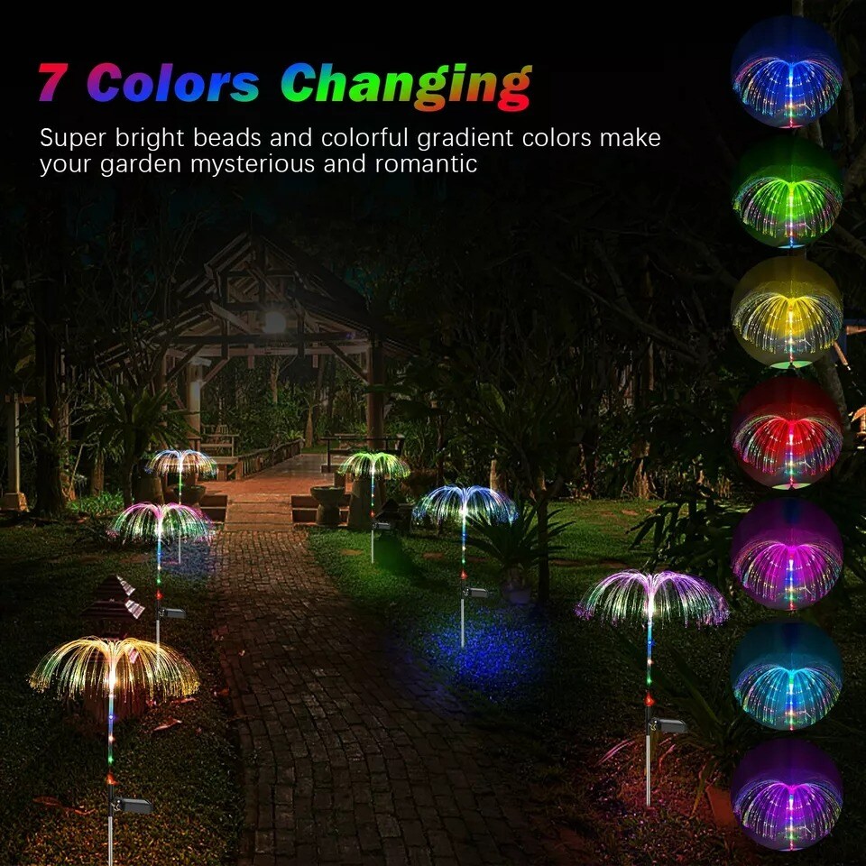 LED Solar Garden Lights 7 Color Changing Waterproor Outdoor Patio Pathway Decor