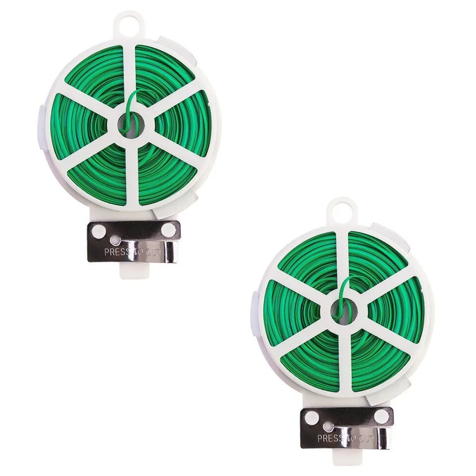 328FT Green Twist Tie Wire Roll with Cutter for Kitchen, Gardening, and Plants
