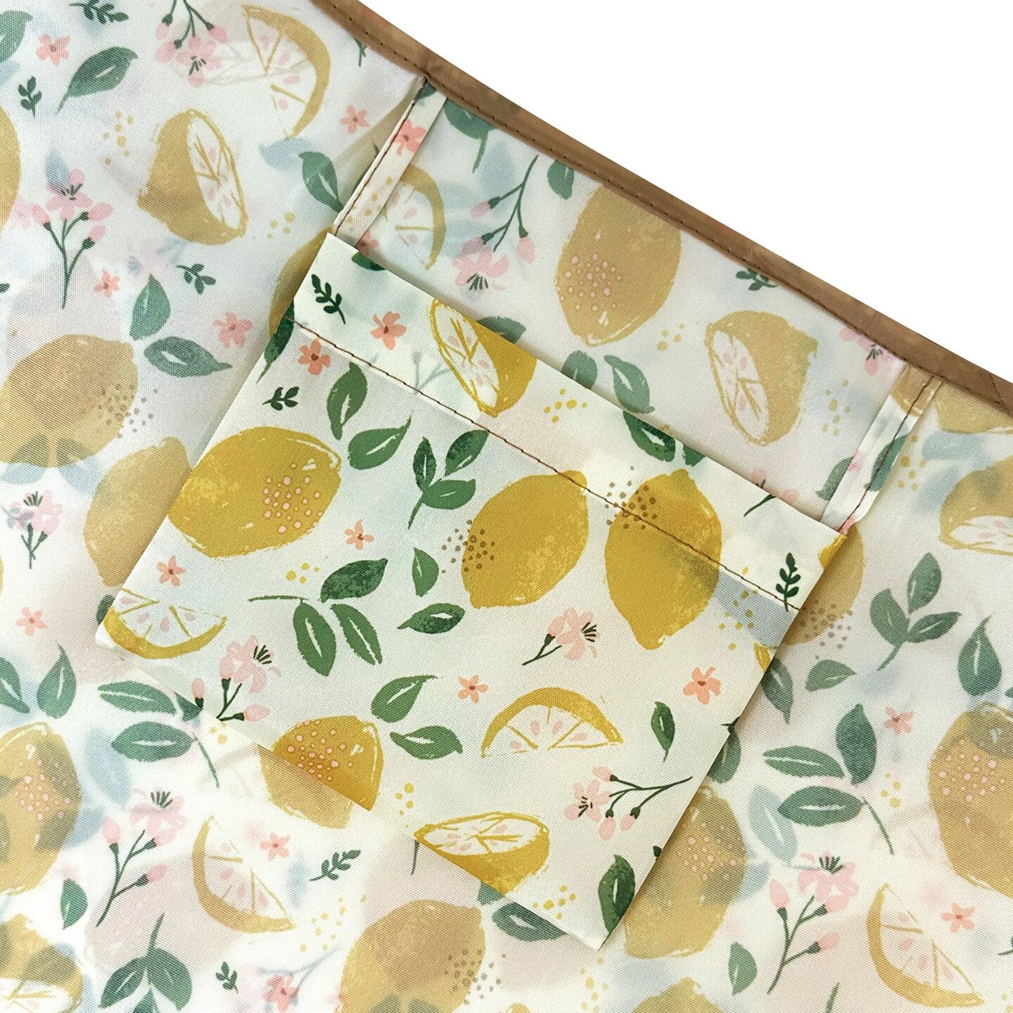 Wrapables Large Foldable Tote Nylon Reusable Grocery Bags, Lemons