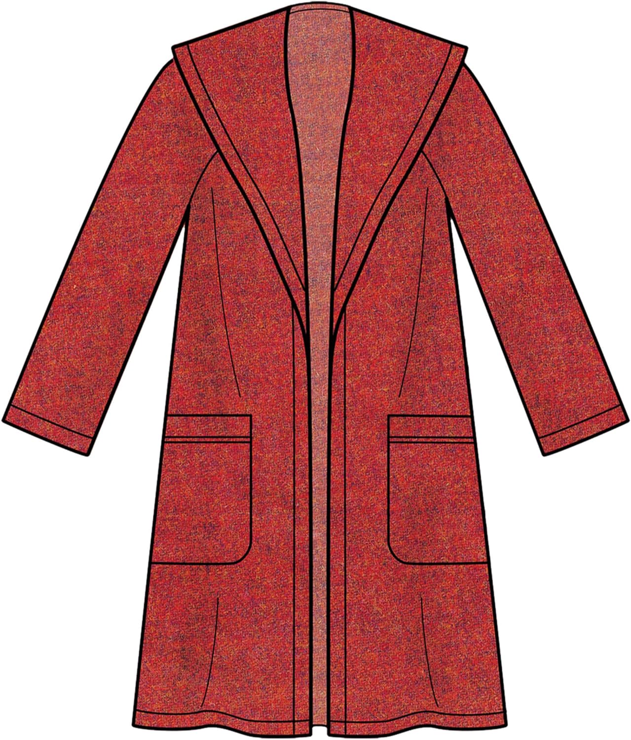 Misses&#x27; Coat with Hood Sewing Pattern Packet, Design Code S9129, Sizes XS-S-M-L-XL, Multicolor